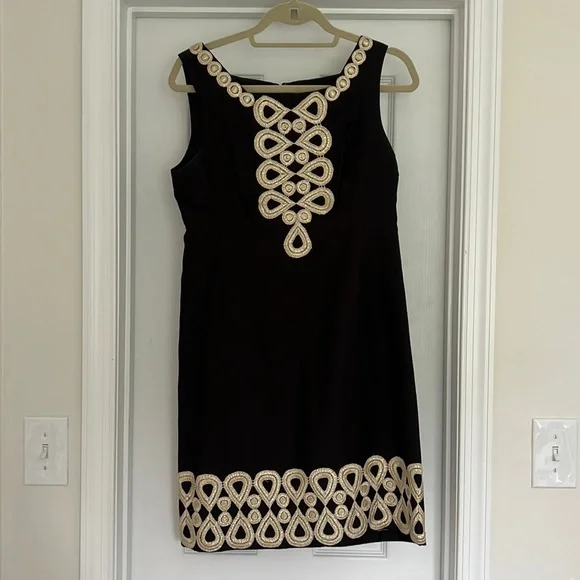 black and gold lilly pulitzer dress Lilly Pulitzer | Dresses | Lilly Pulitzer Black Maxi Gold Shimmer Size 4